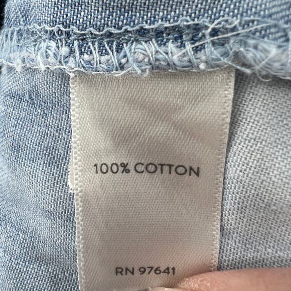 J. Jill Denim Dip Dye Sleeveless Dress Ombre Blue White 100% Cotton Size L - Picture 8 of 9